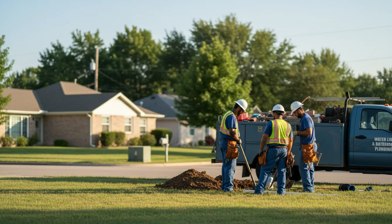 Residential water line and bathroom plumbing service in Garland City, AR
